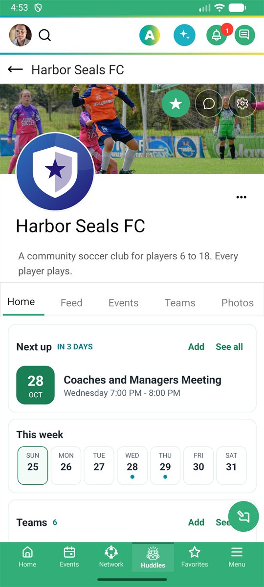 Harbor Seals FC on a phone