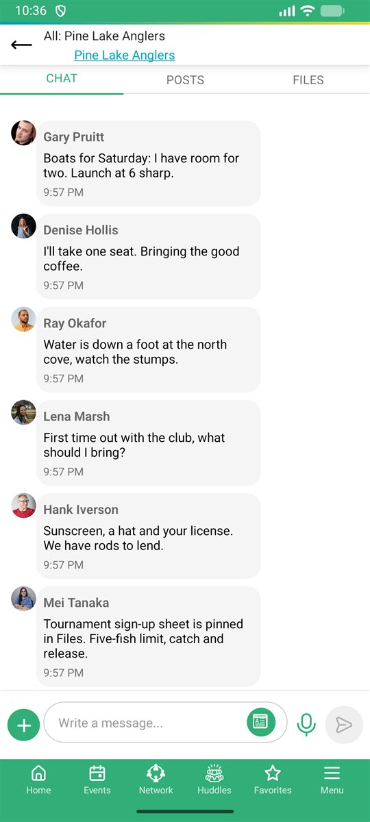 The anglers' club chat planning Saturday's trip